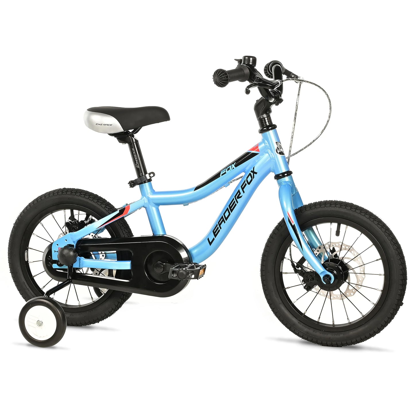 14-inch Leader Fox light blue kids' bike, disc brake (105 cm)