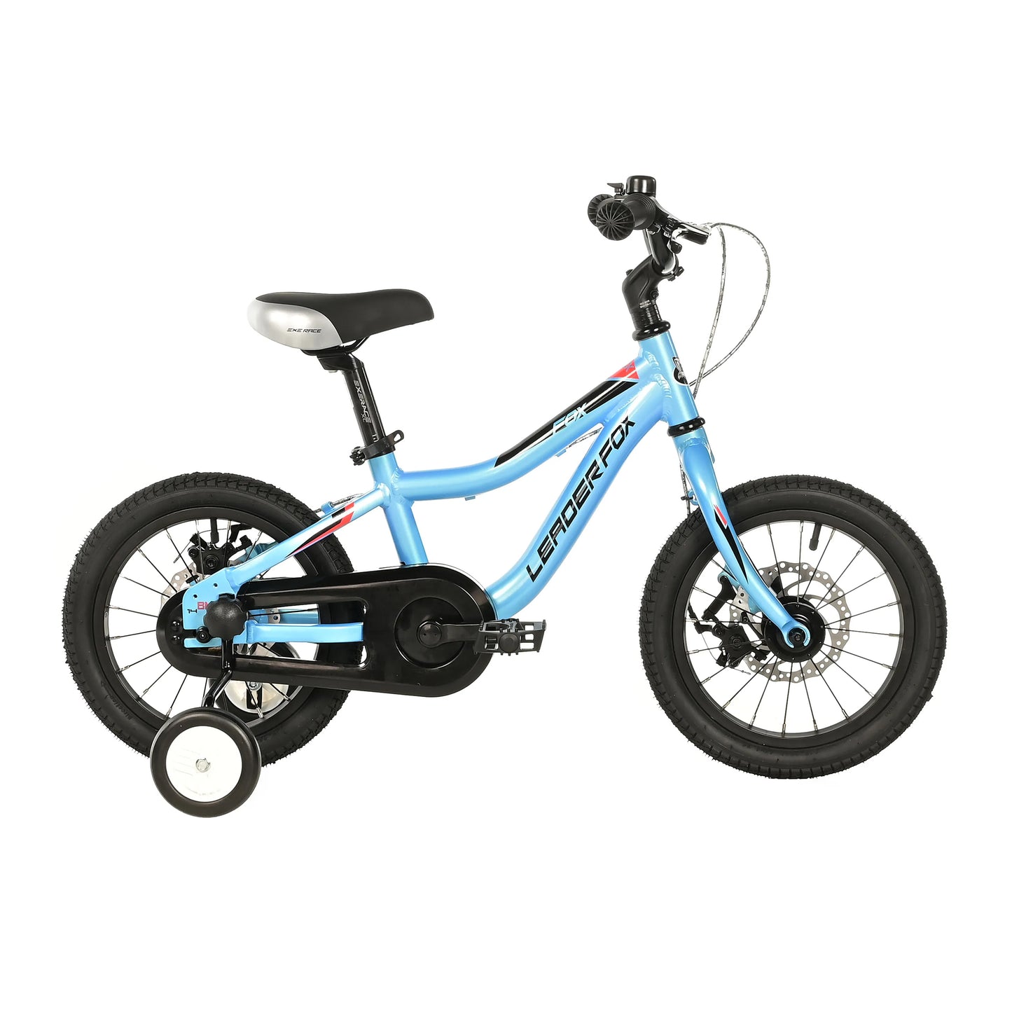 14-inch Leader Fox light blue kids' bike, disc brake (105 cm)