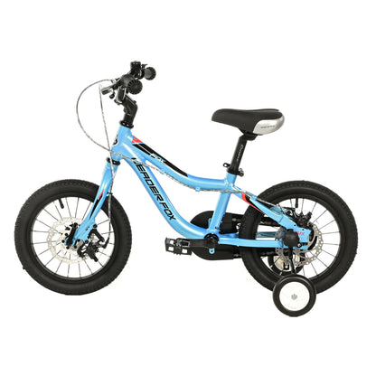 14-inch Leader Fox light blue kids' bike, disc brake (105 cm)
