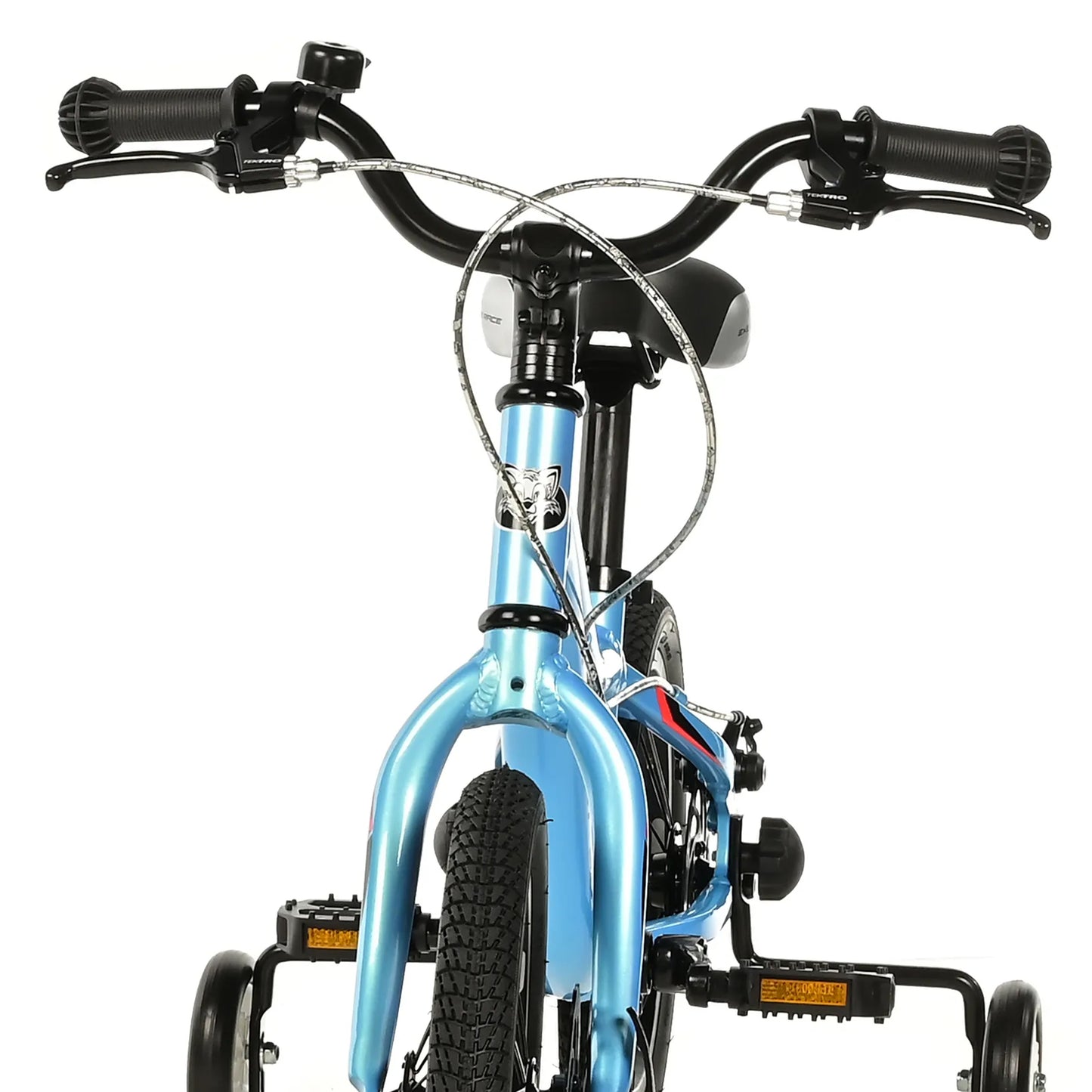 14-inch Leader Fox light blue kids' bike, disc brake (105 cm)