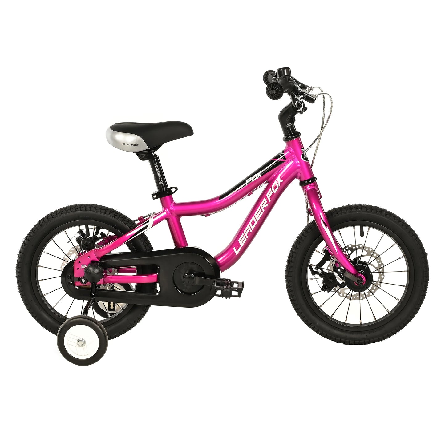 14-inch Leader Fox fuchsia children's bike with disc brake (up to 105 cm)