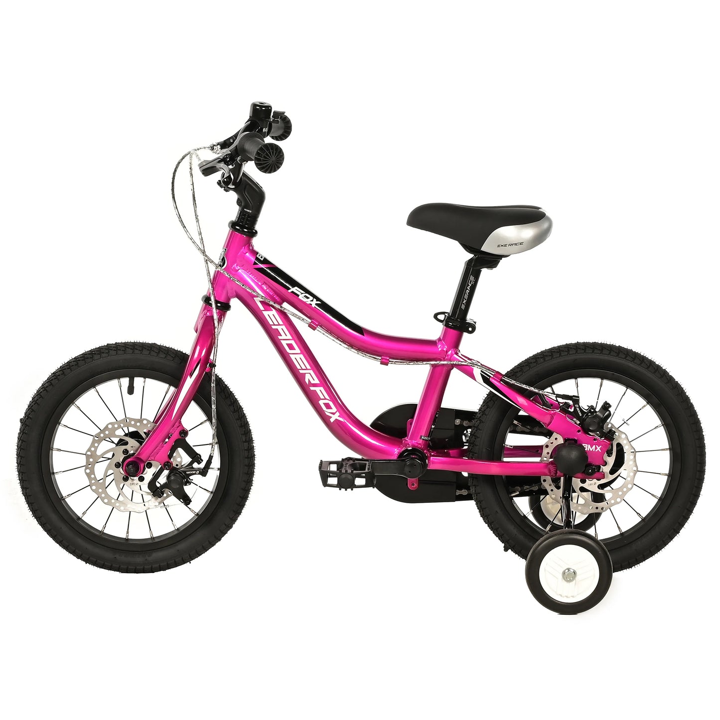 14-inch Leader Fox fuchsia children's bike with disc brake (up to 105 cm)