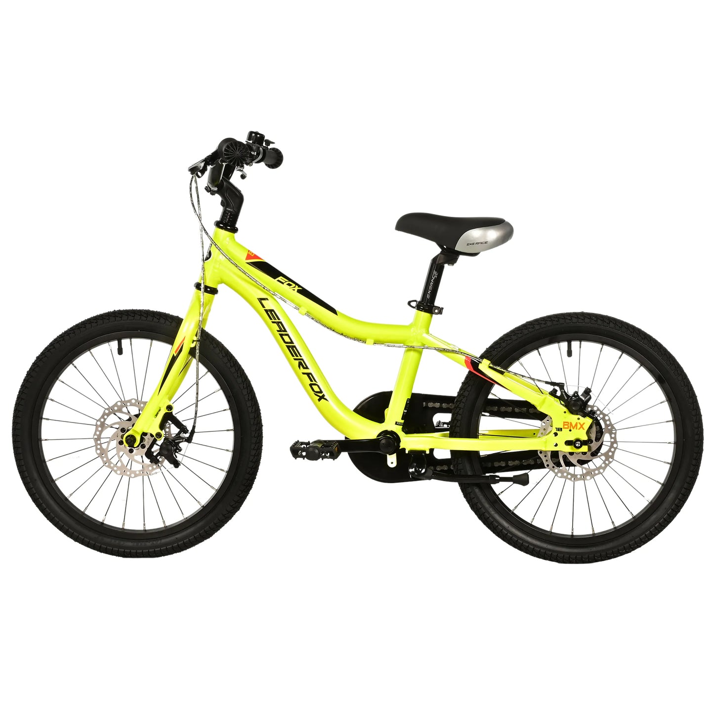 Leader Fox yellow 18-inch children's bike with disc brake (115-125 cm)