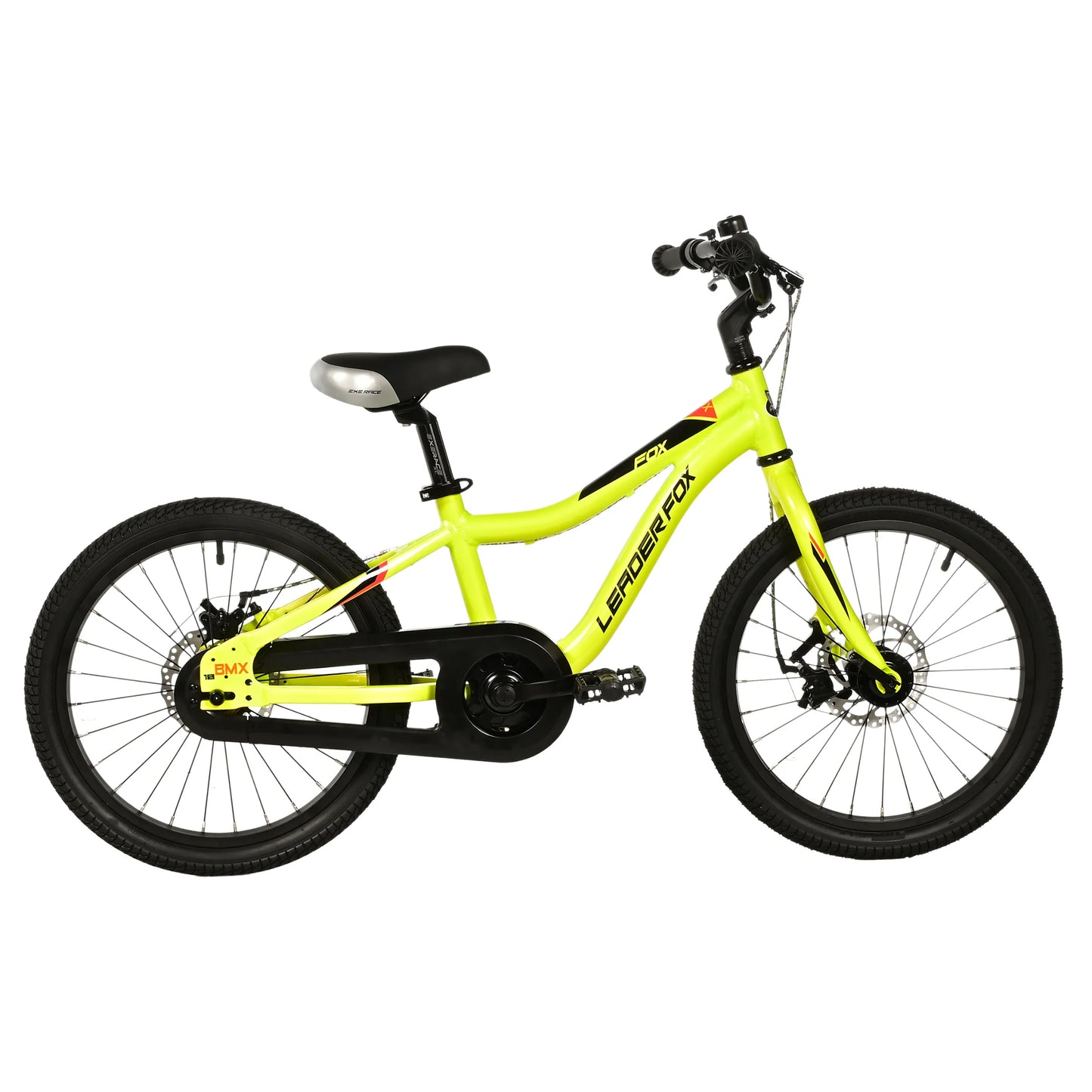Leader Fox yellow 18-inch children's bike with disc brake (115-125 cm)