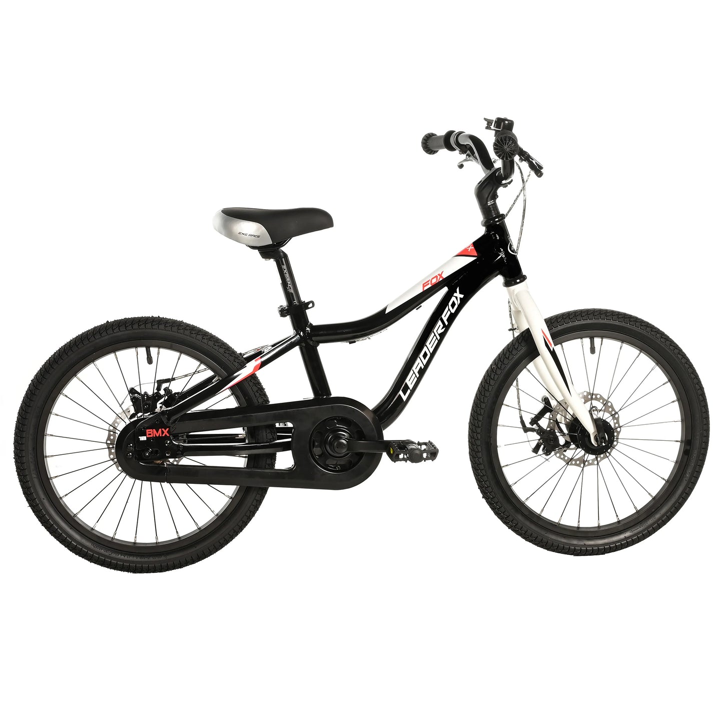 Kids' 18-inch Leader Fox Bike, Black, Disc Brake (115-125 cm)