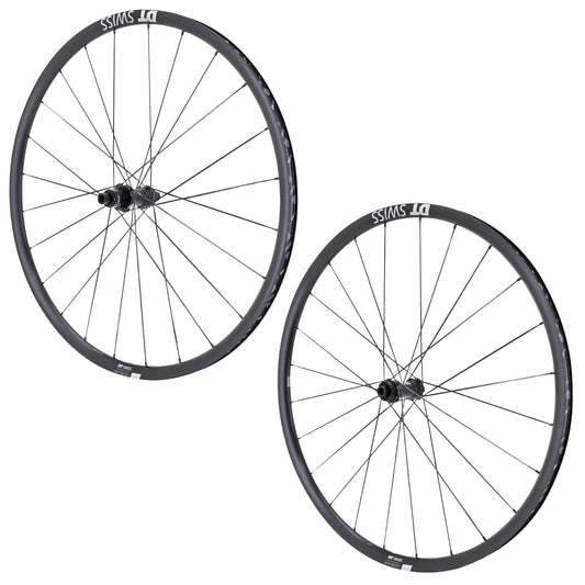 700c disc road-gravel wheels DT Swiss Road P1600 tubeless centerlock 12-142 and 12-100mm SRAM XDR 12-speed black 23mm height 22C rim sold as a pair + tubeless kit + brake pads