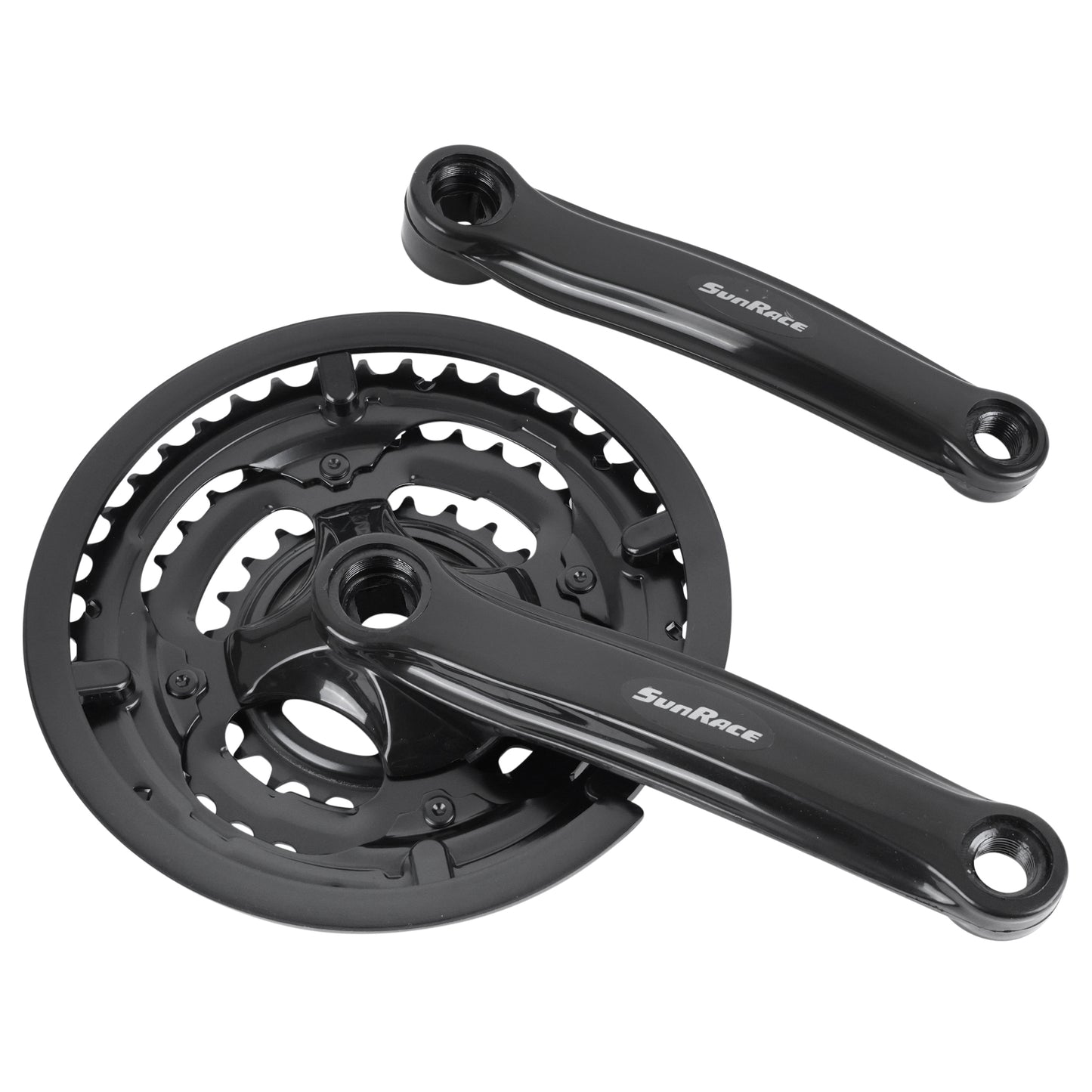 Sunrace M2C mountain bike crankset, black steel, 170mm, 42x34x24