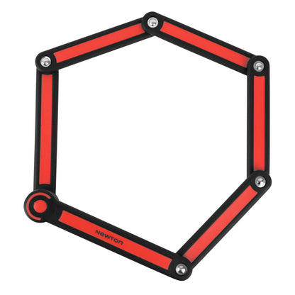 Antivol vélo pliable-pliant à clé Newton diam 5 mm l 0.85 m noir-rouge type couteau inclus suupport fixation, 2 clés -niveau sécurité 6-