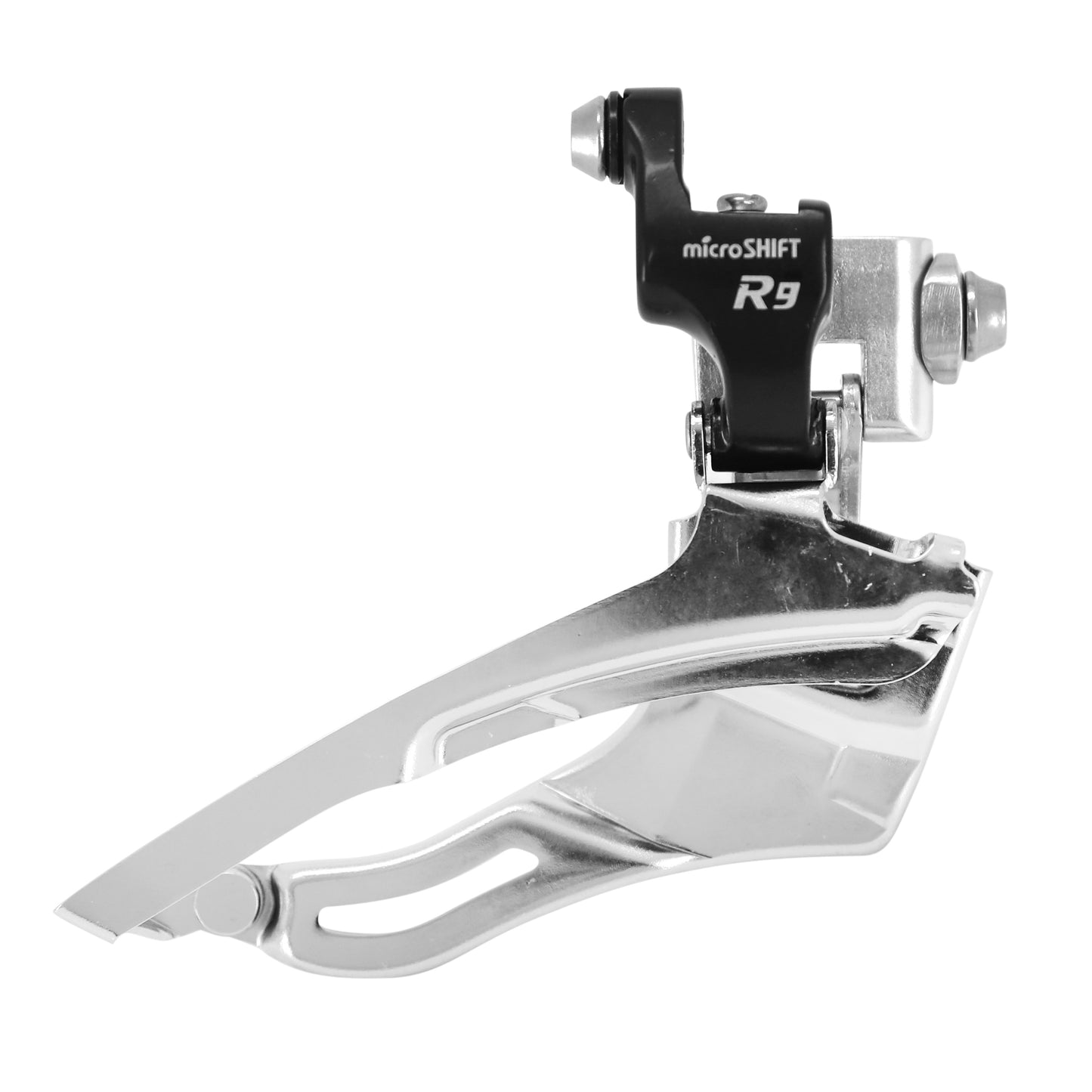 Microshift 9-speed triple front road derailleur, braze-on, bottom pull, Shimano compatible