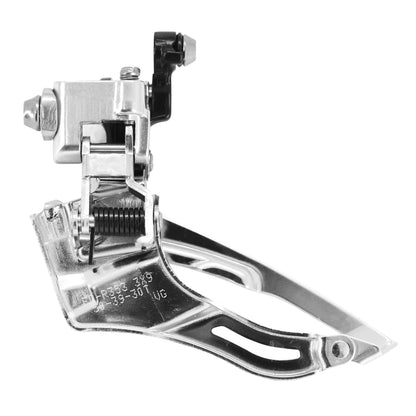 Microshift 9-speed triple front road derailleur, braze-on, bottom pull, Shimano compatible