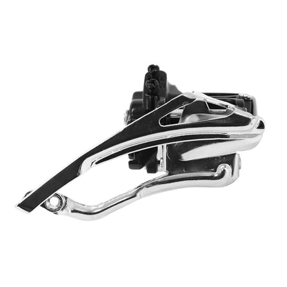 Microshift 7-8 speed MTB front derailleur with 34.9 clamp for 48x38x28 triple chainring, top-bottom pull with 28.6 adapter clamp