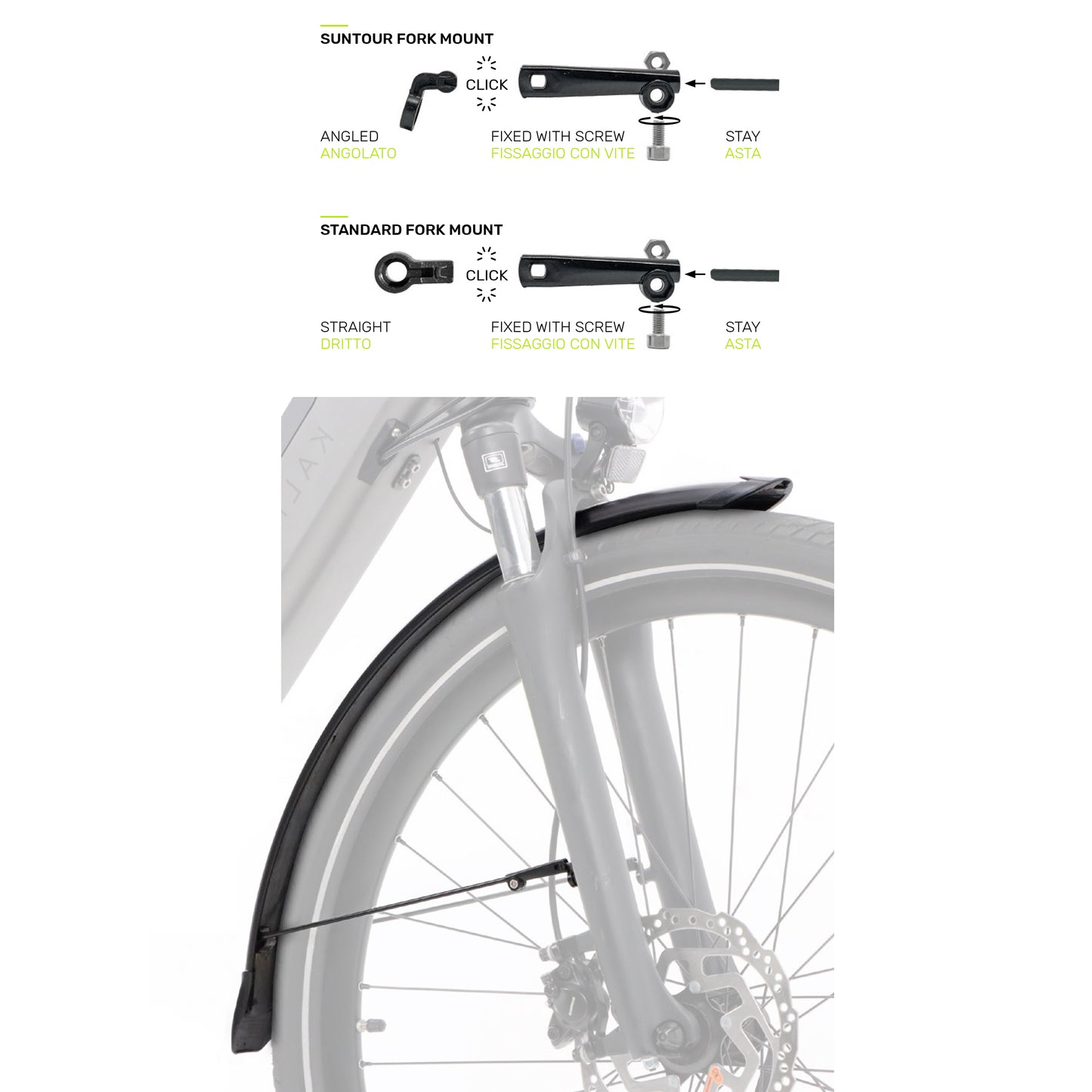Eurofender Systema type Suntour Mudguard Mounting Bracket (x4)