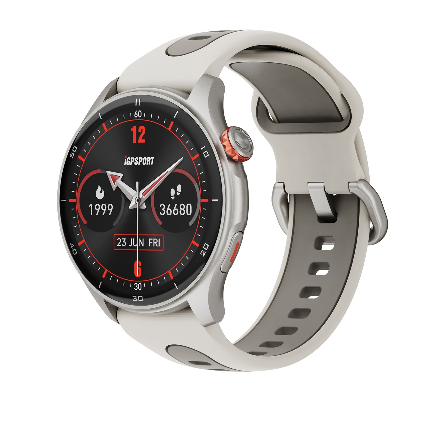 Montre Gps - compteur Igpsport lw10 argent titane- calories - fréquence cardiaque - sommeil - et plus de 45 algorithmes santé