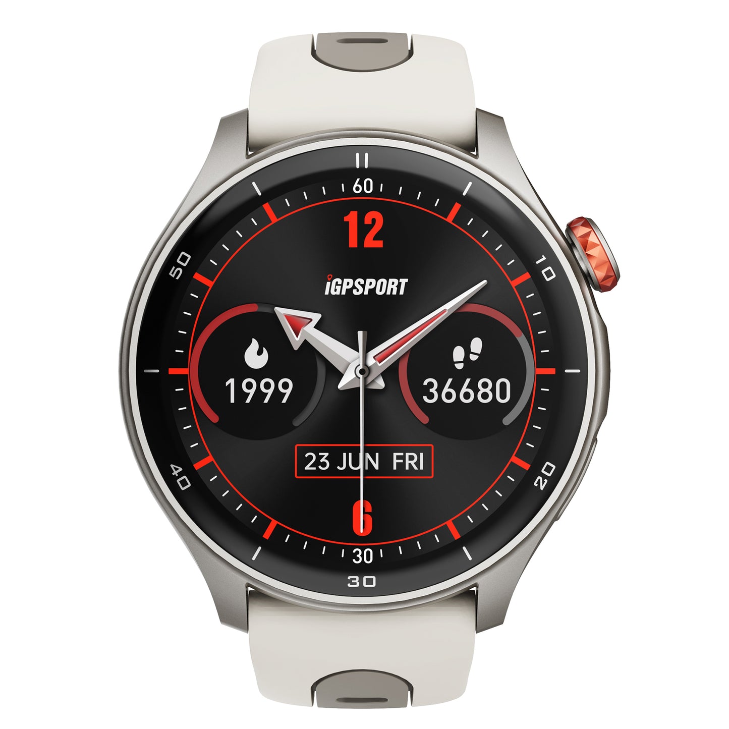 Montre Gps - compteur Igpsport lw10 argent titane- calories - fréquence cardiaque - sommeil - et plus de 45 algorithmes santé