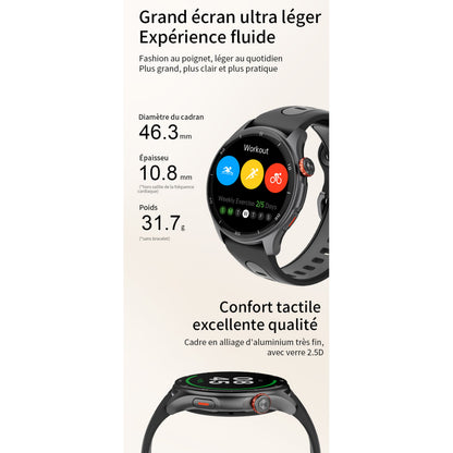 Montre Gps - compteur Igpsport lw10 argent titane- calories - fréquence cardiaque - sommeil - et plus de 45 algorithmes santé