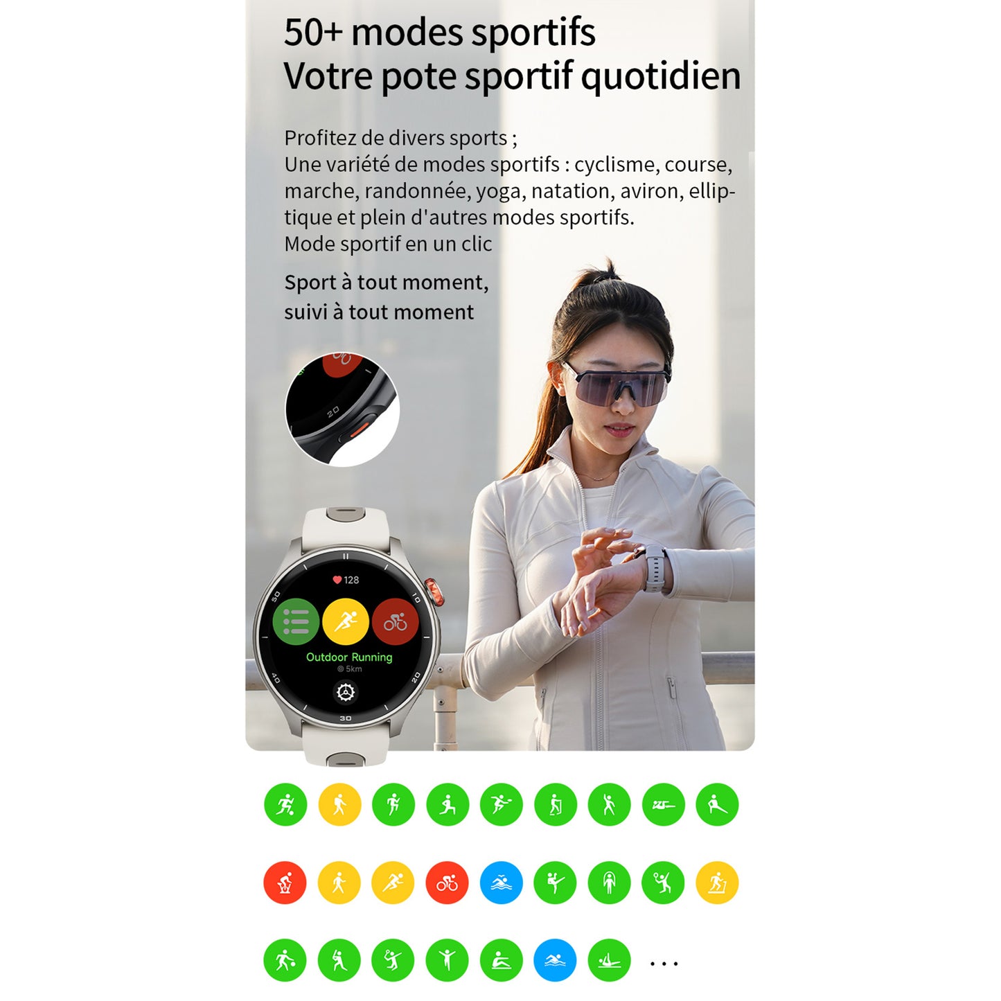 GPS Watch - Igpsport lw10 pink counter - calories - heart rate - sleep - and over 45 health algorithms