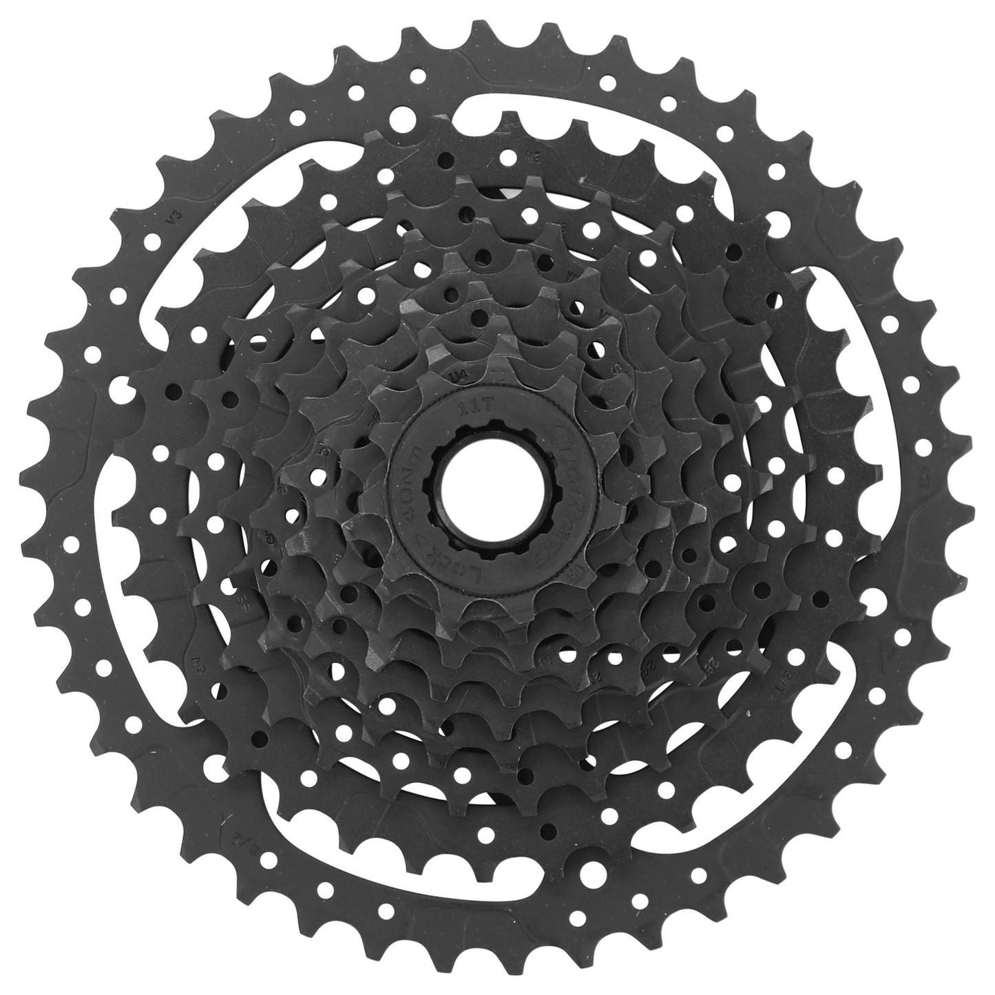 9-speed cassette. Sunrace U-series CSU980 11-42 MTB black (11-13-15-18-21-24-28-34-42) - Shimano CUES, Linkglide compatible