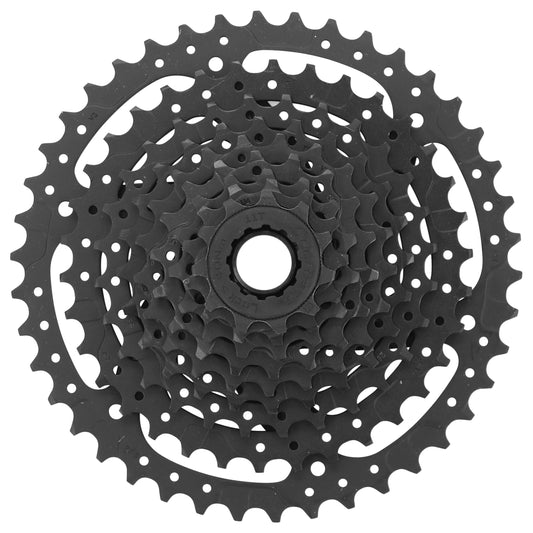 9-speed cassette. Sunrace U-series CSU980 11-42 MTB black (11-13-15-18-21-24-28-34-42) - Shimano CUES, Linkglide compatible