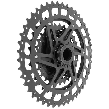 9-speed cassette. Sunrace U-Series CSU980 11-46 MTB black (11-13-15-18-20-23-28-36-46) - Shimano CUES, Linkglide compatible