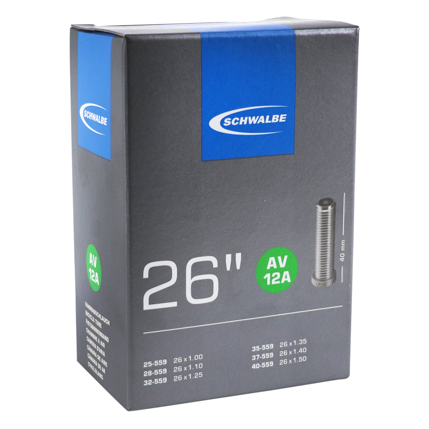 Chambre à air vélo 26 x 1.00-1.50 Schwalbe valve standard 40mm (av12a)