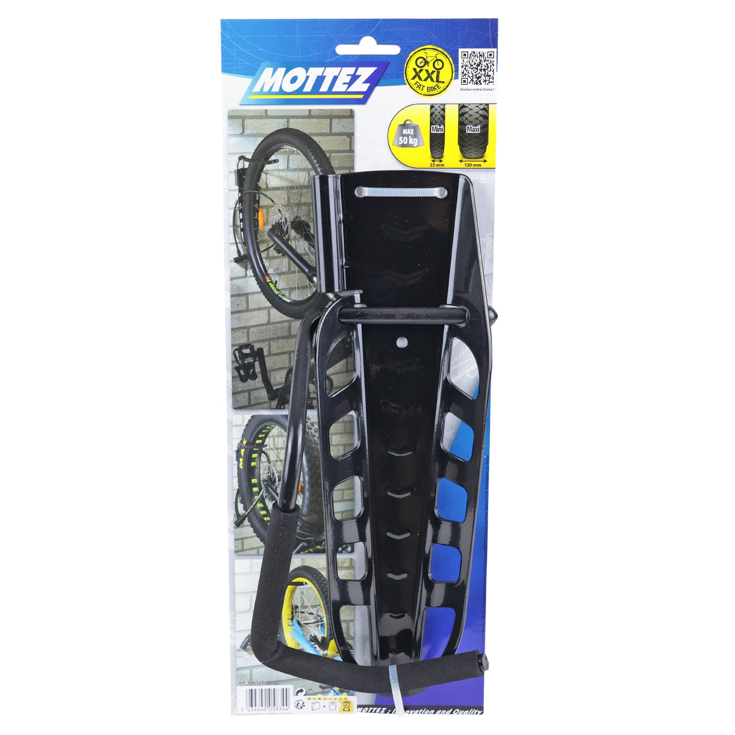 Mottez fat bike wall mount up to 4.25