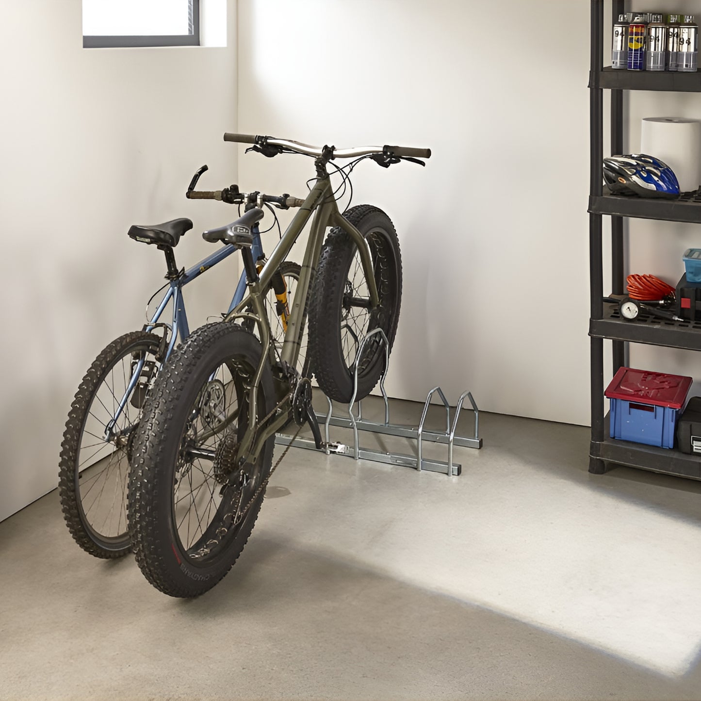 Mottez 3-Bike Garage Rack adjustable width 2 levels