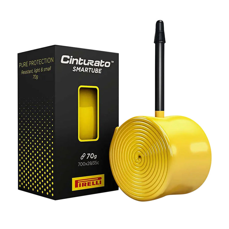 Chambre à air vélo 700 x 33-45 Pirelli cinturato smartube tpu valve presta jaune - noir 60 mm