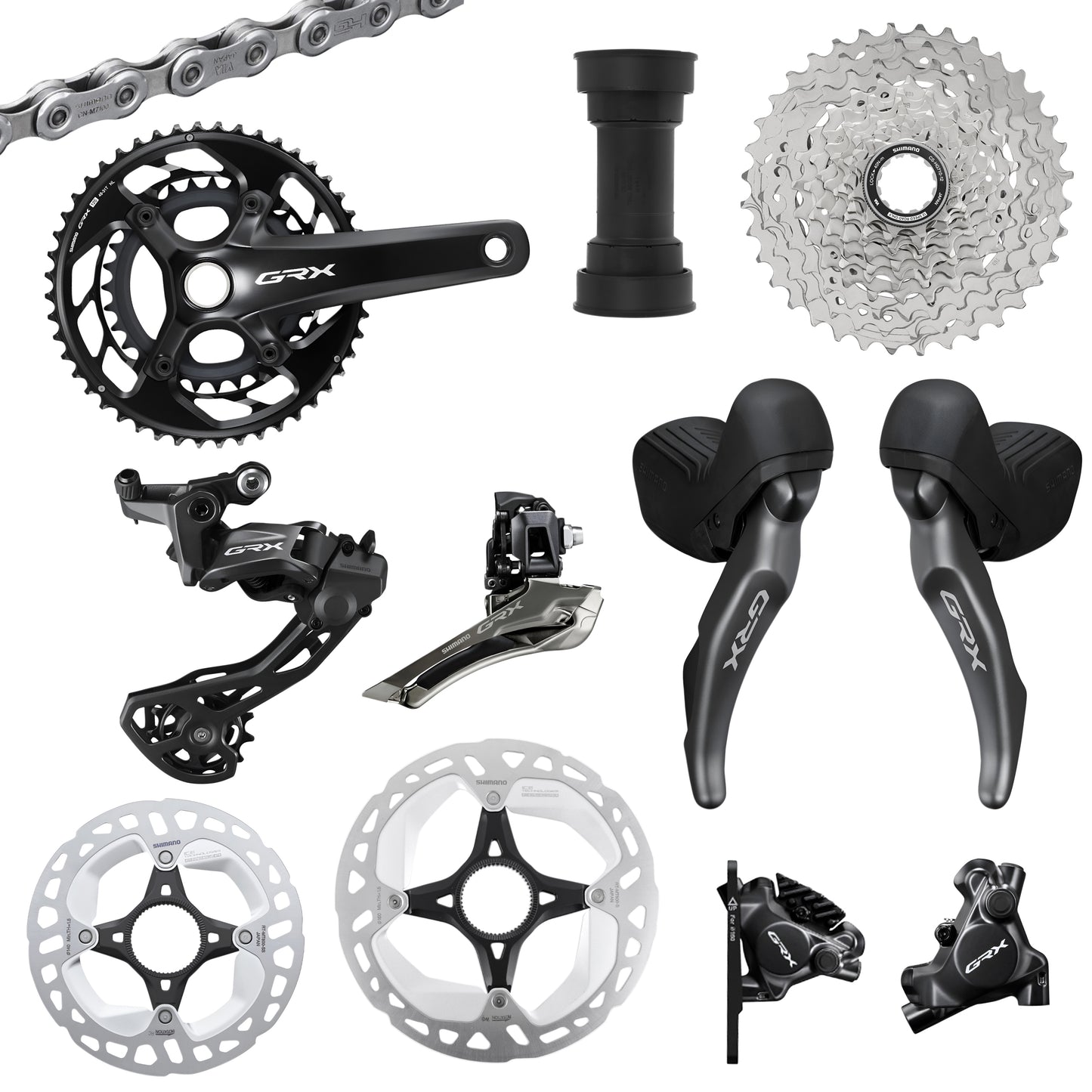 Shimano GRX820 12-speed disc gravel groupset black 48-31