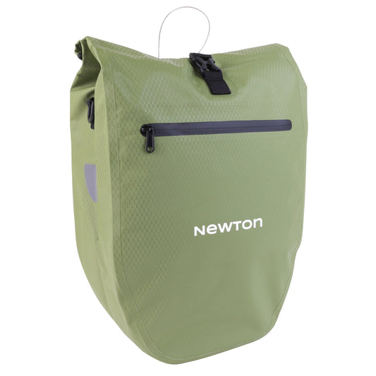 Newton green-blue 21L right-left bicycle pannier shoulder bag with quick lock rack mounting system and anti-theft device 53 x 29.5 x 13.5 cm