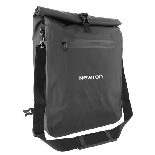 Newton black 18L right-left pannier backpack for bike, with quick lock and velcro attachment for rear rack, and anti-theft system 27 x 14 x 49 cm