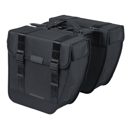 Basil double bike pannier tour 28l black 34x14x34cm luggage rack mounting mik system mounting