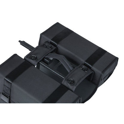 Basil double bike pannier tour 28l black 34x14x34cm luggage rack mounting mik system mounting