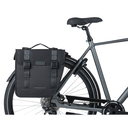 Basil double bike pannier tour 28l black 34x14x34cm luggage rack mounting mik system mounting