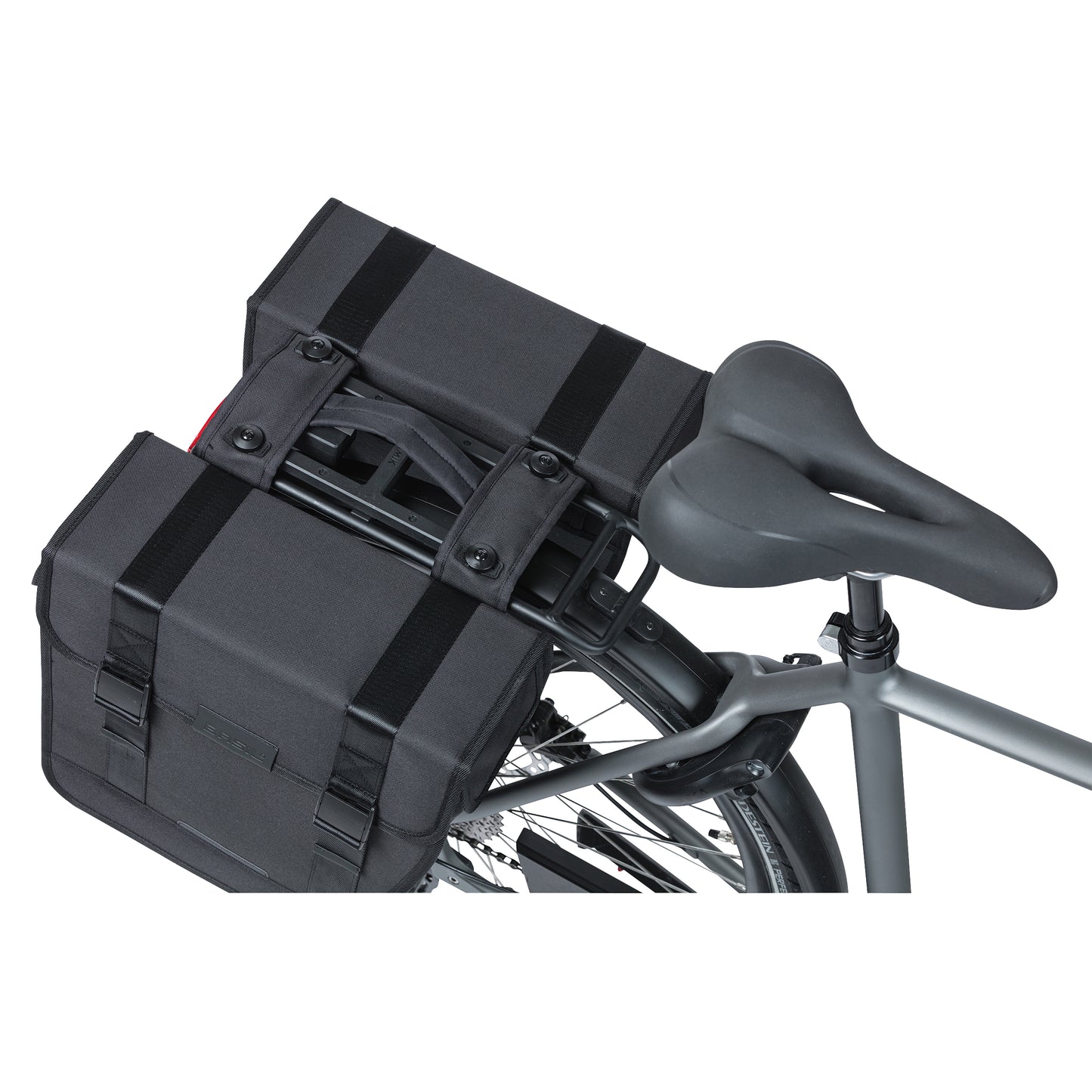 Basil double bike pannier tour 28l black 34x14x34cm luggage rack mounting mik system mounting