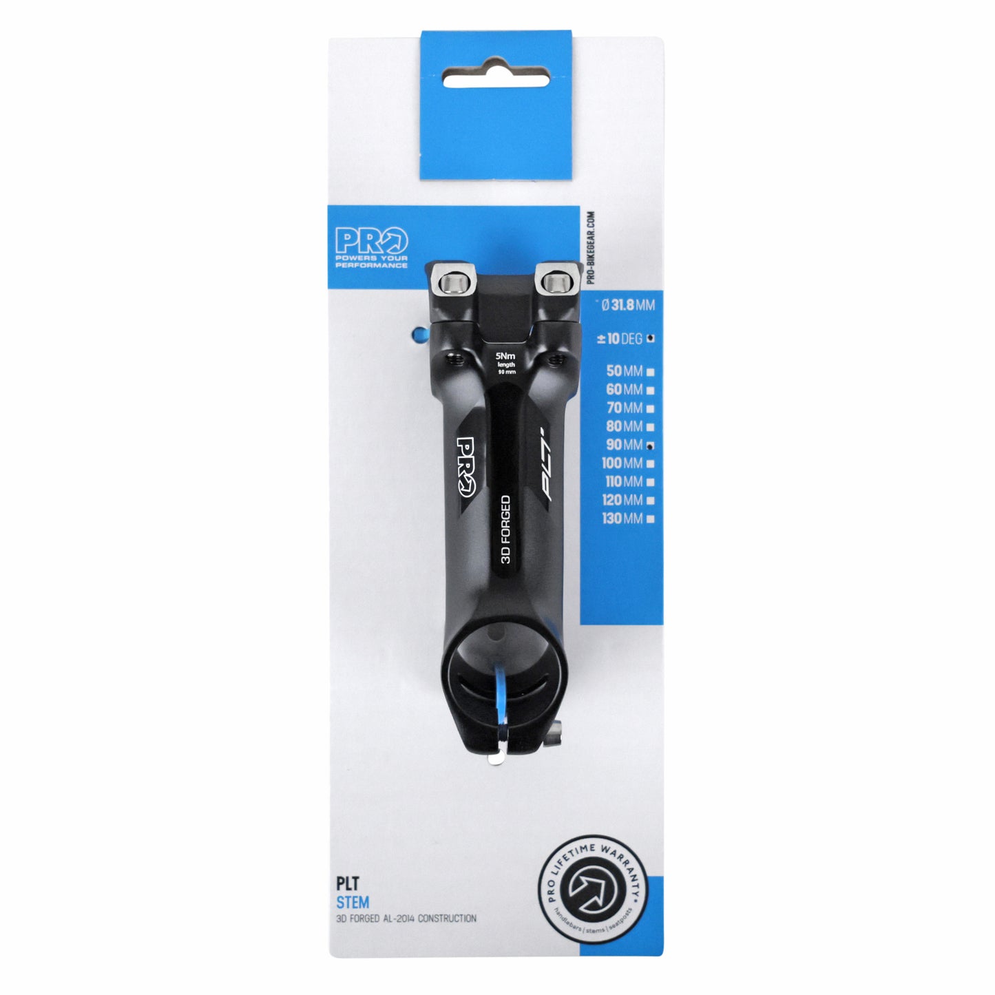 Potence route PRO PLT 31,8 L90 angle ±10°