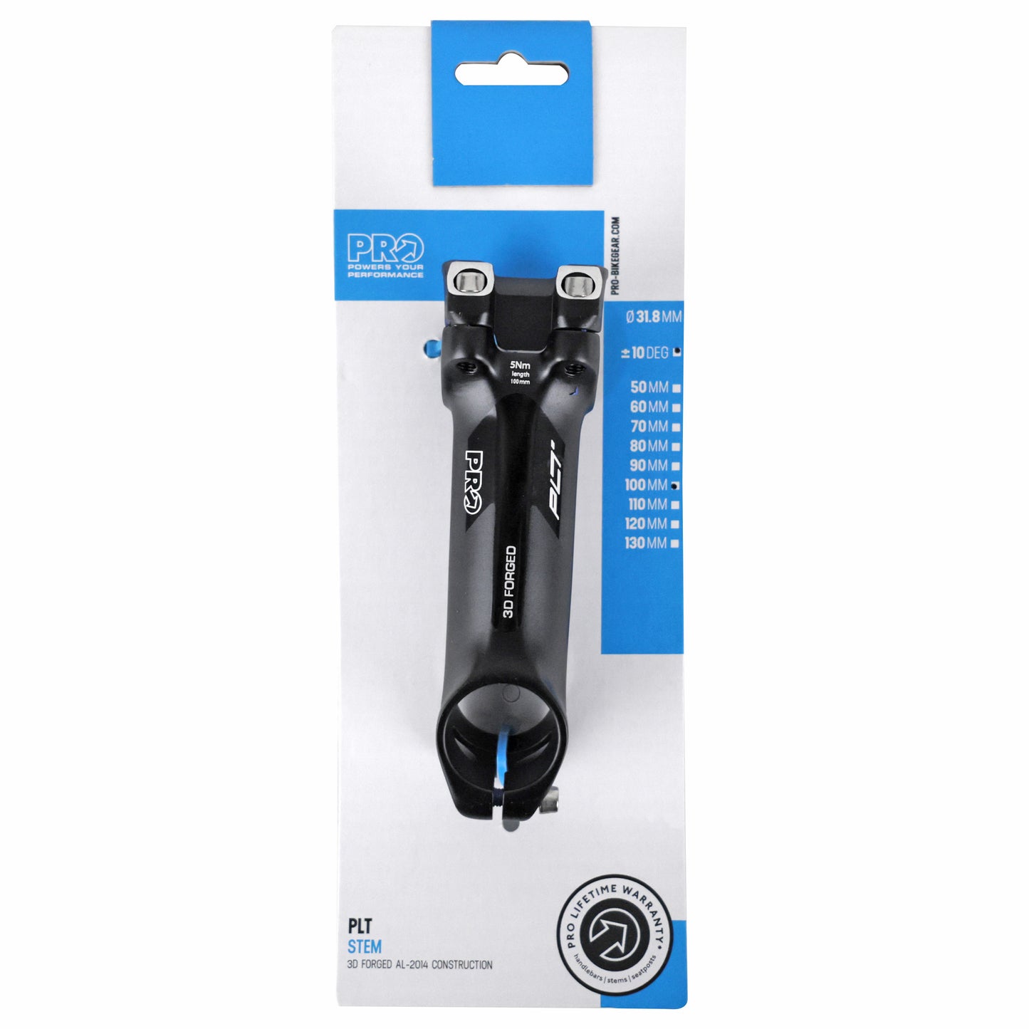 Potence route PRO PLT 31,8 L100 angle ±10°