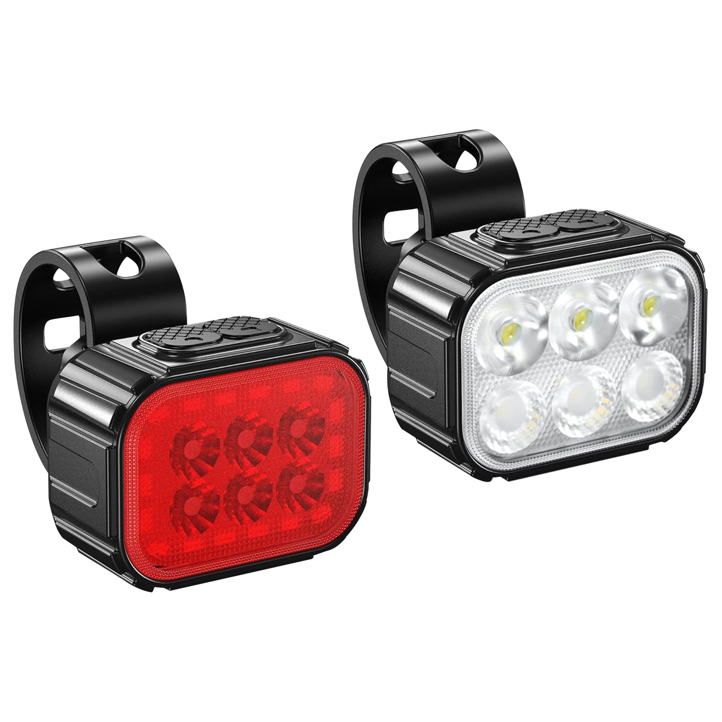 USB bike light set handlebar-seat post 500 - 100 lumens black front/rear USB cable included PCP