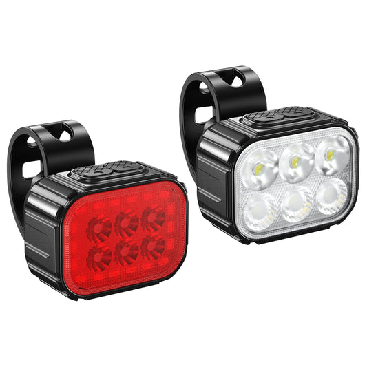Eclairage vélo usb kit sur cintre-tige de selle 500 - 100 lumens noir avant/arrière câble usb inclus PCP