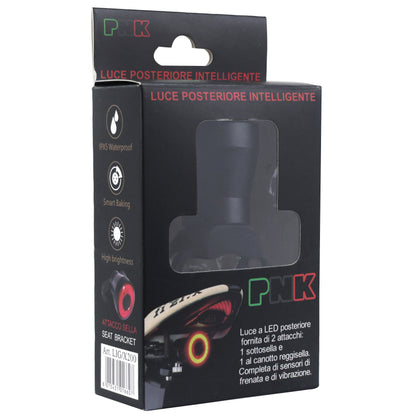 Eclairage vélo usb arrière sur tige de selle x200 avec indicateur freinage - capteur vibration noir PCP