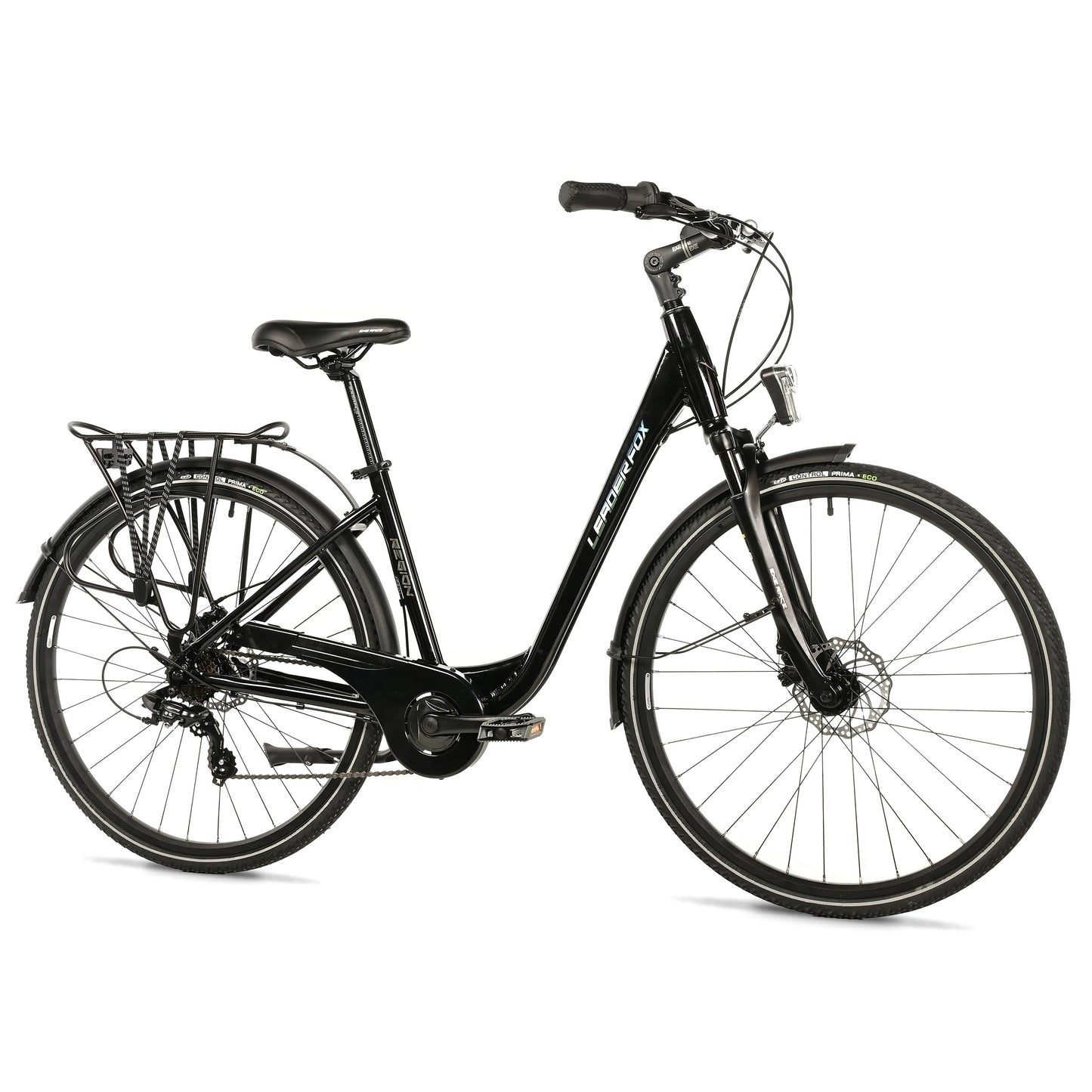 28 Leader Fox City Bike Mixed Terrain Black 7-Speed Aluminum Frame