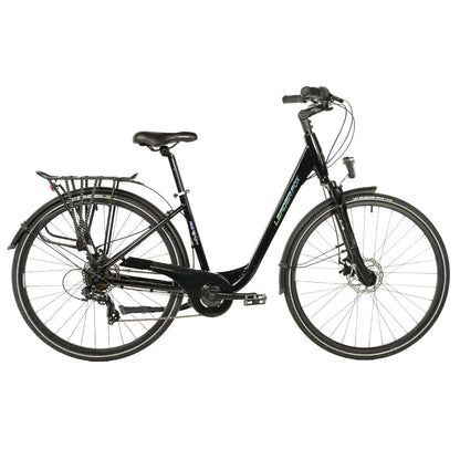 28 Leader Fox City Bike Mixed Terrain Black 7-Speed Aluminum Frame