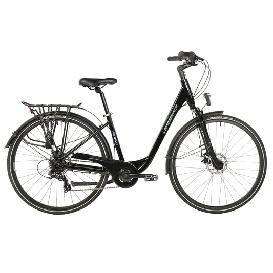 28 Leader Fox City Bike Mixed Terrain Black 7-Speed Aluminum Frame