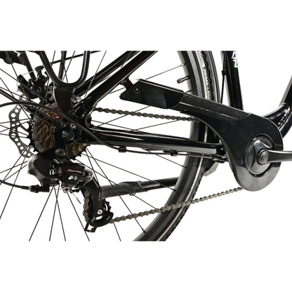 28 Leader Fox City Bike Mixed Terrain Black 7-Speed Aluminum Frame