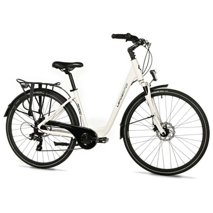 28" Leader Fox hybrid city bike, white, 7-speed, aluminum frame