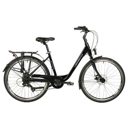 Vélo city bike 26 Leader fox domesta femme noir 7v cadre alu