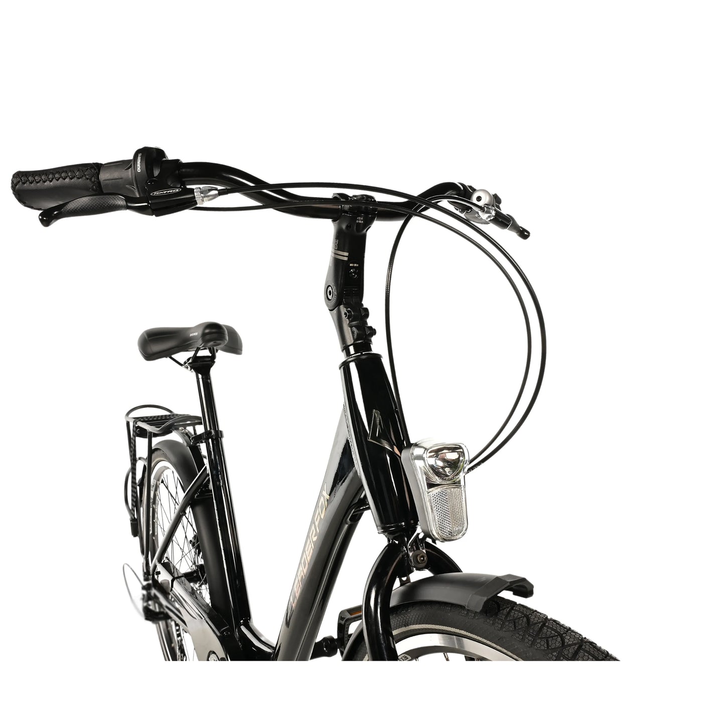 Vélo city bike 26 Leader fox domesta femme noir 7v cadre alu