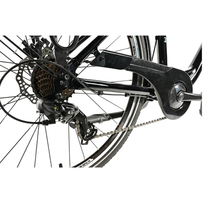 Vélo city bike 26 Leader fox domesta femme noir 7v cadre alu