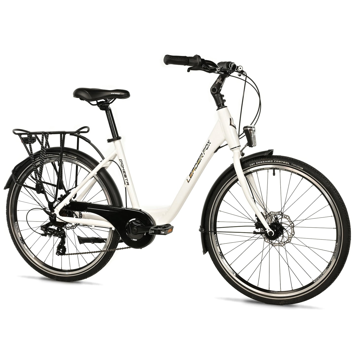 Vélo city bike 26 Leader fox domesta femme blanc 7v cadre alu