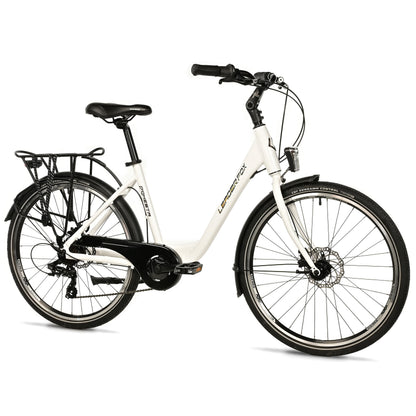 Vélo city bike 26 Leader fox domesta femme blanc 7v cadre alu