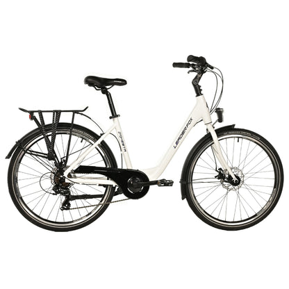 Vélo city bike 26 Leader fox domesta femme blanc 7v cadre alu